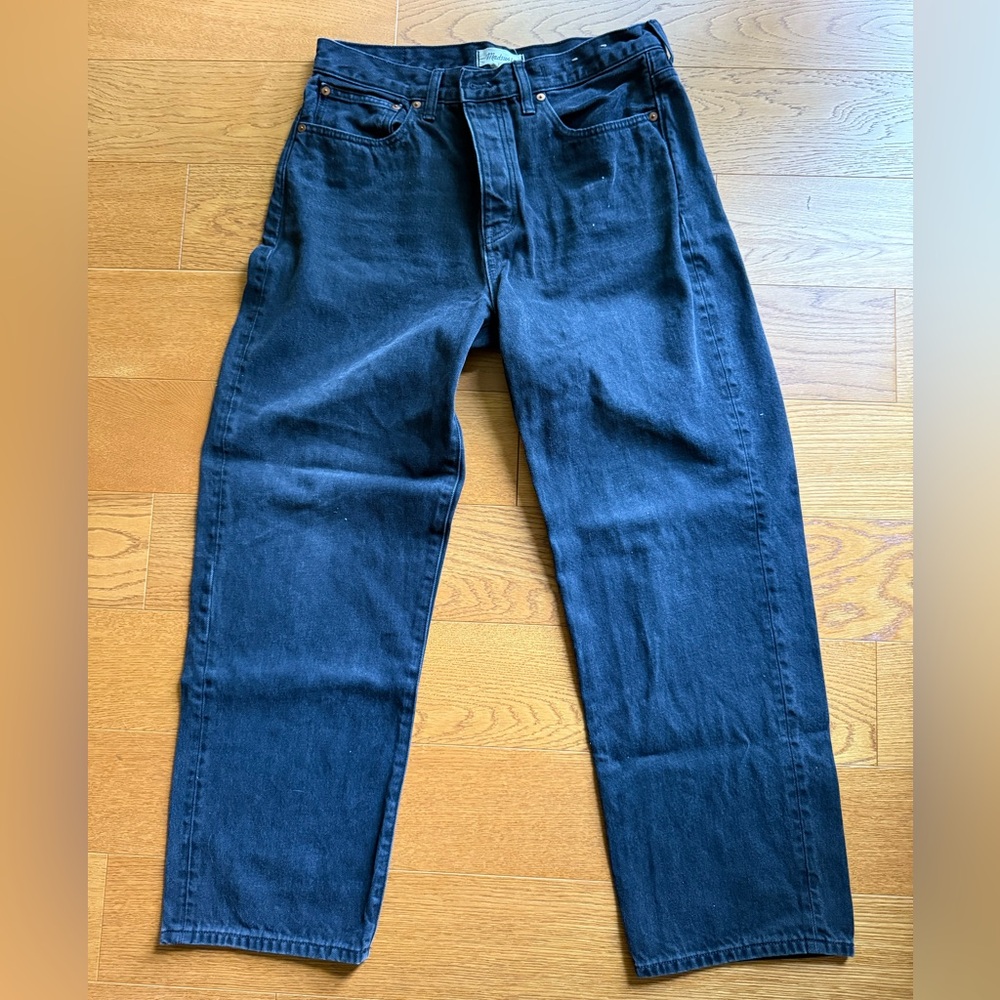 Madewell Low-Slung Straight Black Jeans